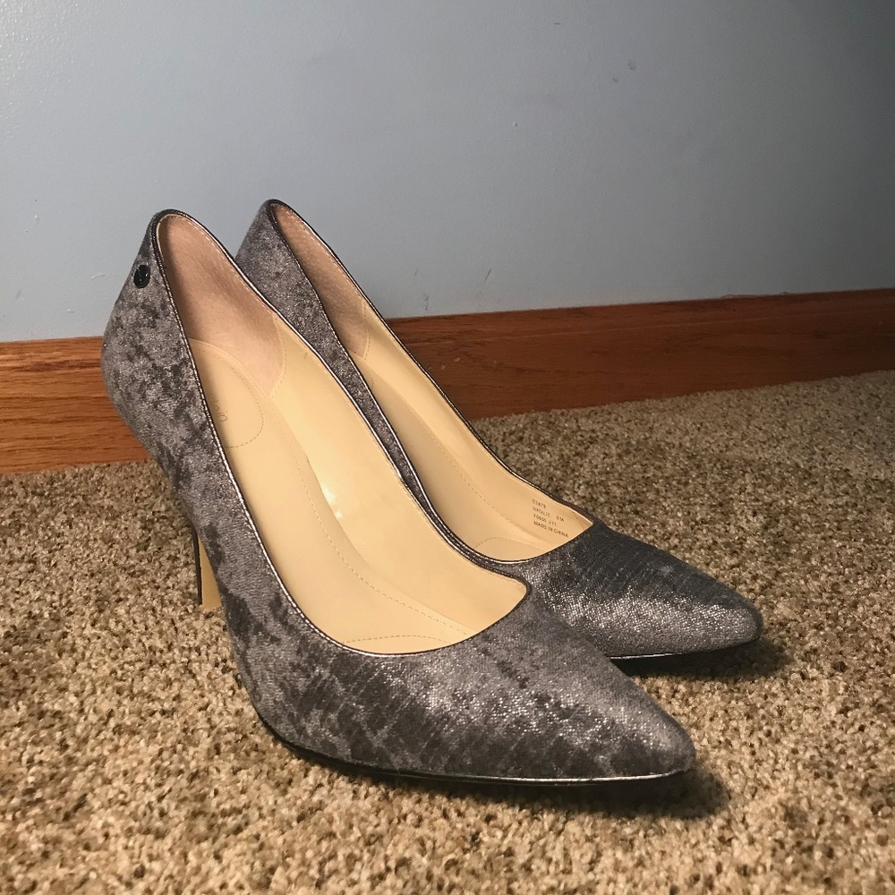 Calvin Klein Grey & Silver Pumps